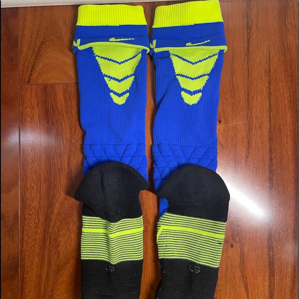 NIKE Elite Vapor Crew Football Socks LARGE ( Men 8-12)   Blue/Yellow